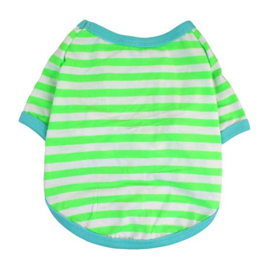 Dogs Striped T-Shirt Pet Round Neck Tee Shirt Short Sleeve Casual Pullover Puppy Apparel for Small Medium Dogs