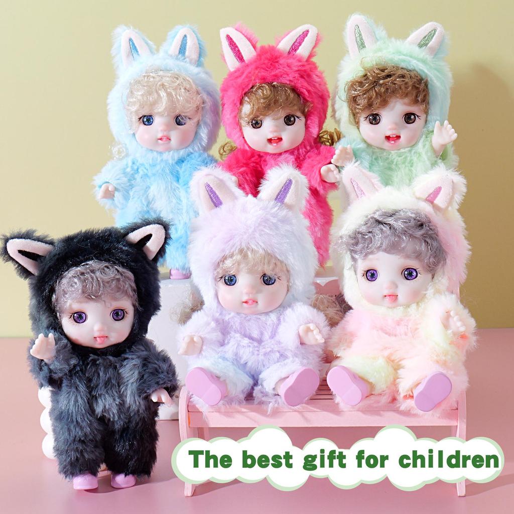 Plush Silicone 6-Inch Girl Figure Doll Ornament Birthday Gift Toy