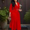 European & American Plus Size Women's Solid Color Dress - Fashionable & Stylish