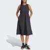 adidas Women's W Q2 CT DRESS Waist-Fitted Sports Casual Loose Sleeveless Dress Black Women JZ6953