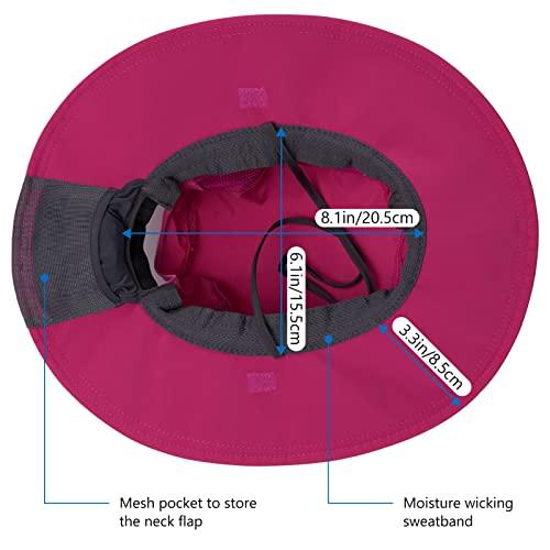 [Bassdash] Women's Fishing Hat - Water-repellent, UPF50+ UV Protection, Quick-drying, Lightweight Cap - Fishing, Sun Hat, Farming, Hiking (Rose Pink/D
