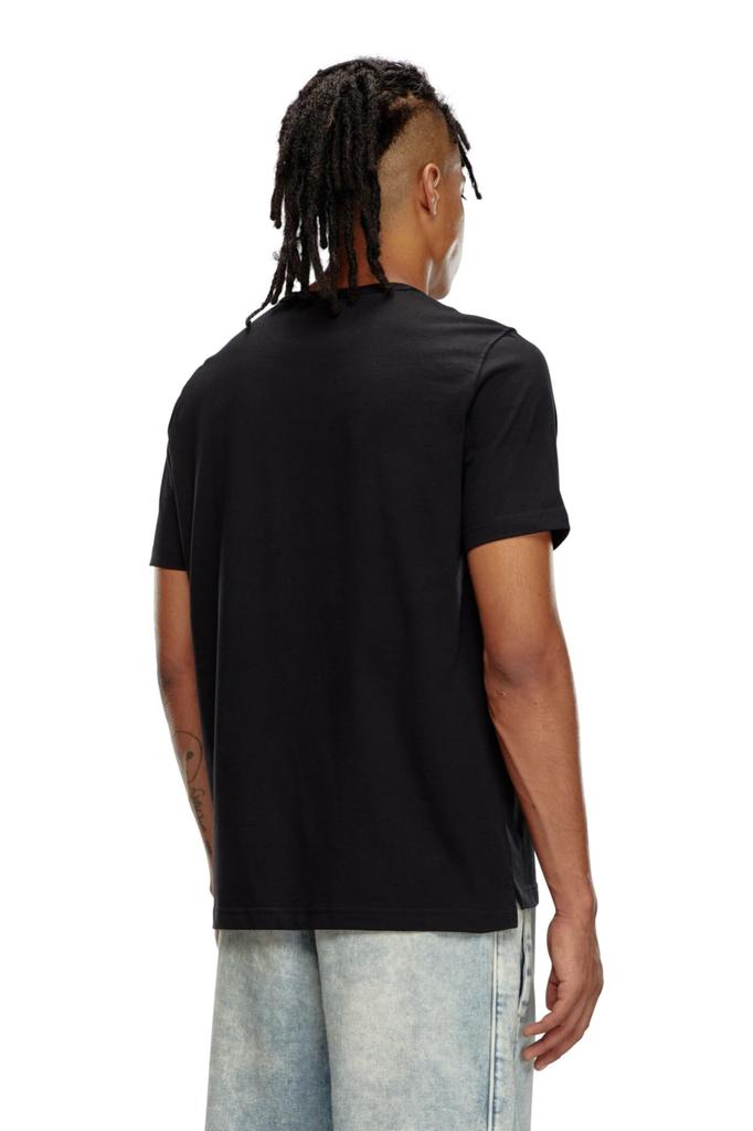 Diesel Logo Oval D Size A178800CLBR Men's T-Shirt, L, Black, 9XX,
