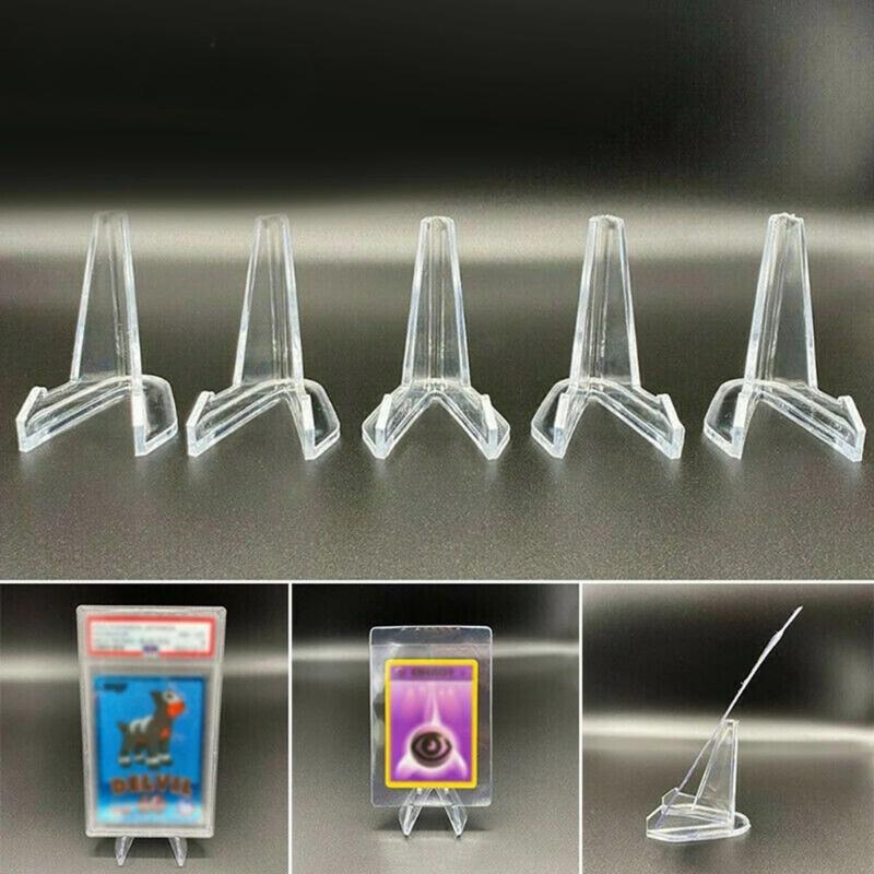 30PCS Clear Acrylic Coin Display Stand Triangular Idol Card Picture Holder Mini Easel Rack Medal Photo Display Stand Organizer