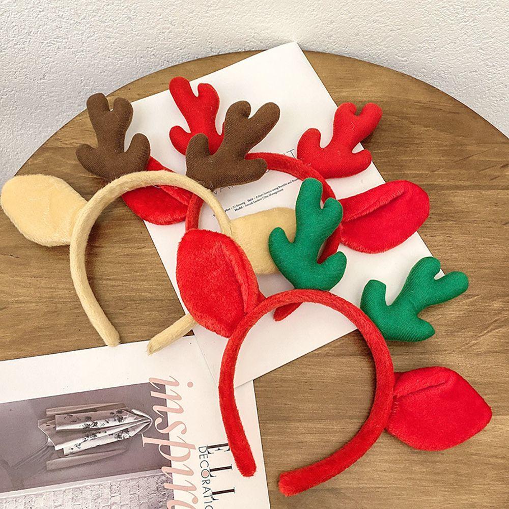 Face Cloth Female Christmas Korean Style Head Hoop Antler Headband Hair Accessories Women Hair Band