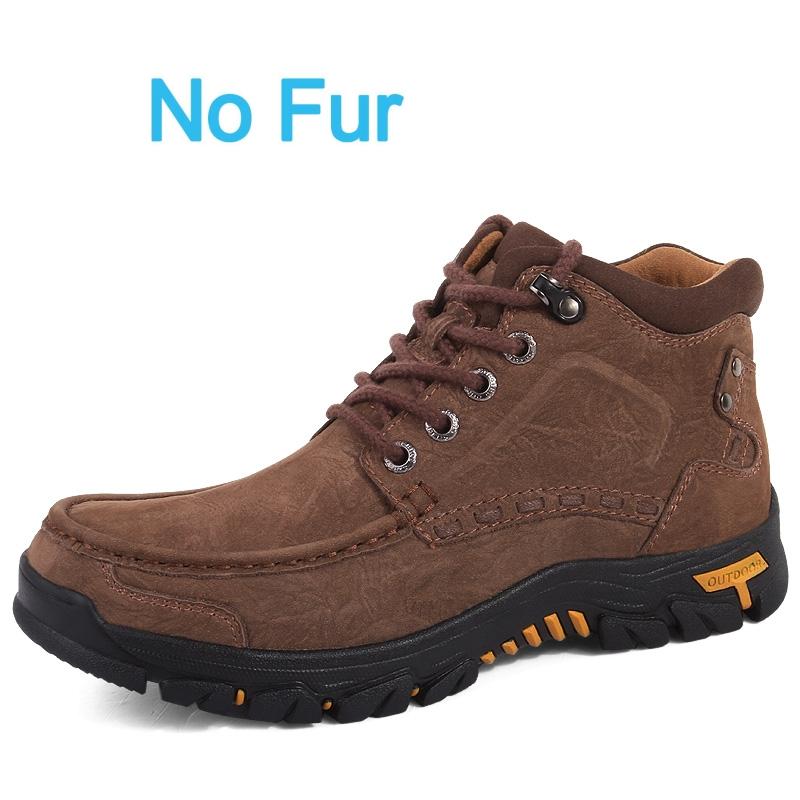 High Quality Male Casual Ankle Boots Genuine Leather Outdoor Hiking Boots 2024 Lace-up Non-slip Sneakers Fashion Luxury Brand