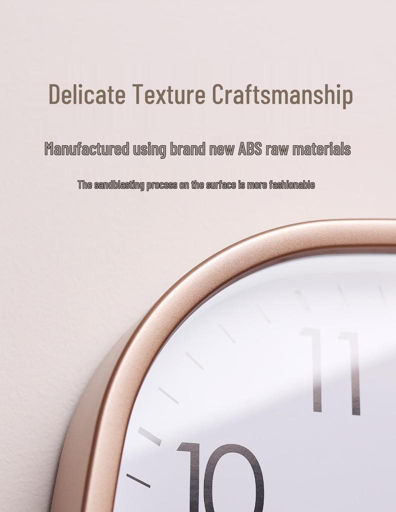 Luminous 12-Inch Silent Wall Clock with Rounded Corners for Living Room