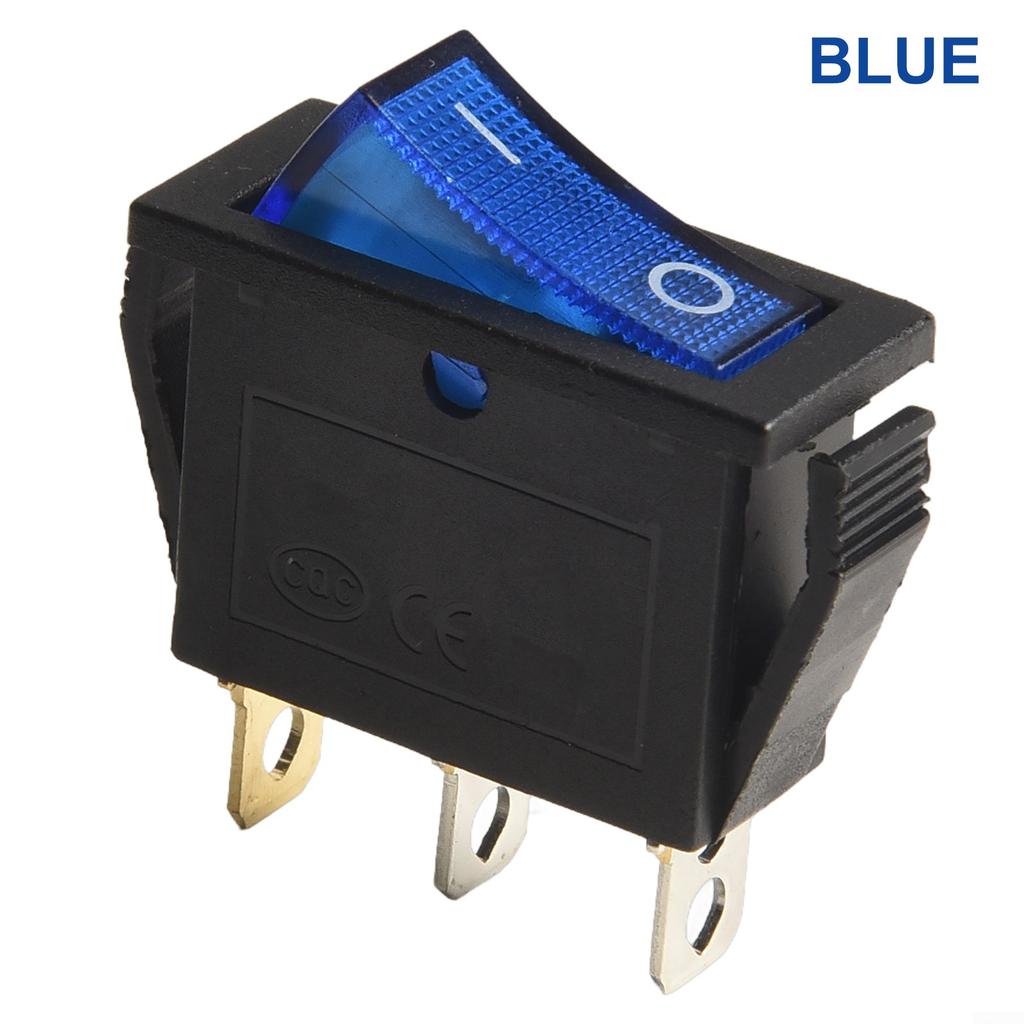 Red/Green/Blue/Yellow Latching Neon Rocker Switch 3 Pin Exceptional Quality