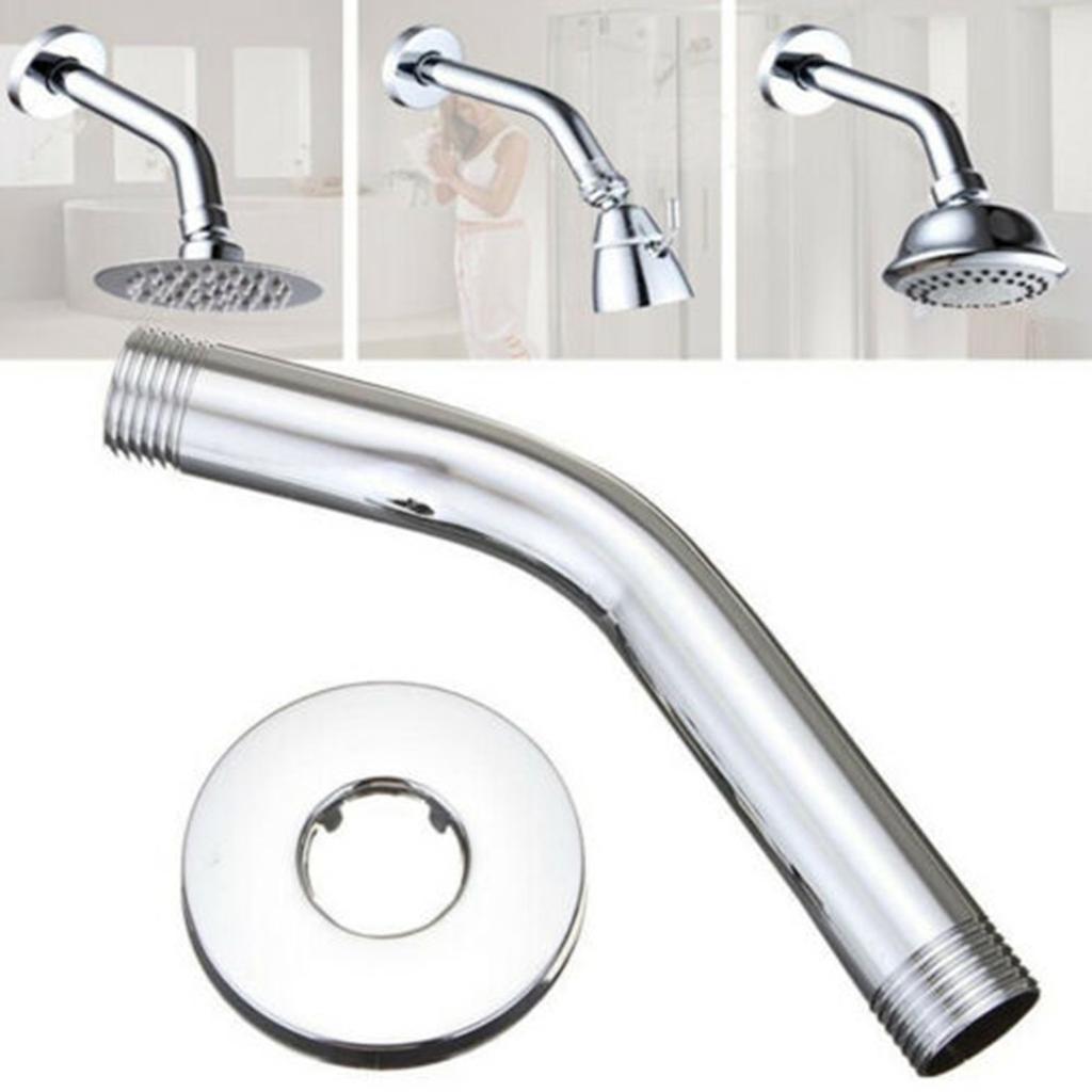 Bathroom Rainfall Shower Head Silver Chrome Water Saving Extension Shower Arm Bathroom Accessories Faucet Replacement
