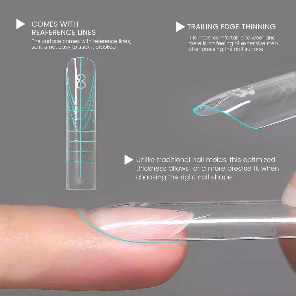 Capsules Sandwich Dual 240pcs 15 tailles NOUVEAU 2025 Extensions-Capsules Dual Cercueil Amande Capsules Top Moule Fond Moule Ellipse 3D