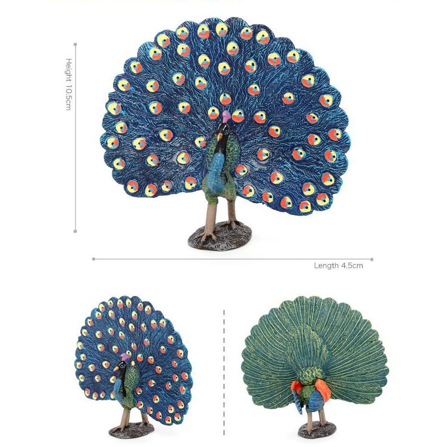 Realistic Plastic Farm Life Peacock Toy Figure Authentic Hand Painted Bird Model Figurine Fun Collectible Educational Play Toys