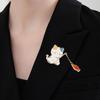 Playful Cat Fishing Brooch Adorable Alloy Pin Lightweight Design For Kids Adults Fashion Accessory With Colorful Fish Charm
