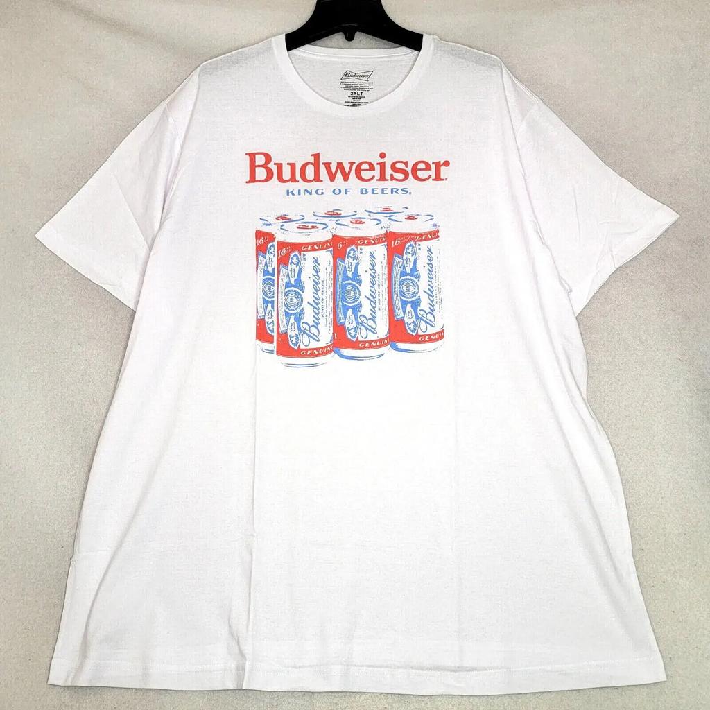 BUDWEISER SIXPACK BIER HEMD HERREN XLT XXL TALL WEISS Freizeit BUD CERVEZA Neu mit Etikett vintage Washed Soft fashion