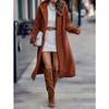 Winter Long Oversized Shaggy Warm Thick Fluffy Faux Fur Coat Women Sashes Lapel Stylish Korean Fashion