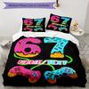 3PC Custom Name Donut Game Controller Art Bedding Set Printed  Bedding Set Duvet Cover Closure Includes 1 Duvet Cover & 150 Pillowcases for Bedroom