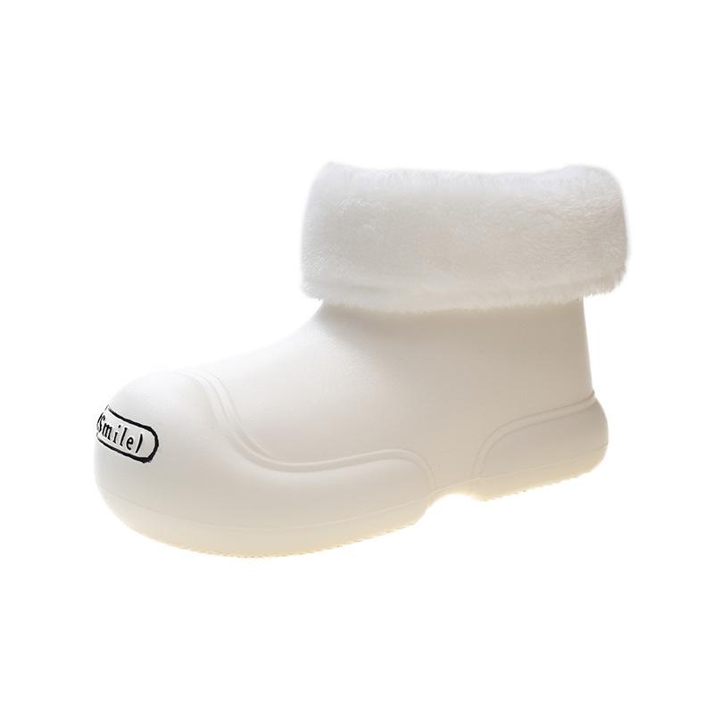 Fashion Soft-soled Water Shoes Parent-child New Waterproof Rain Boots Women's Tide Open Smile Short Tube Women's Rain Shoes