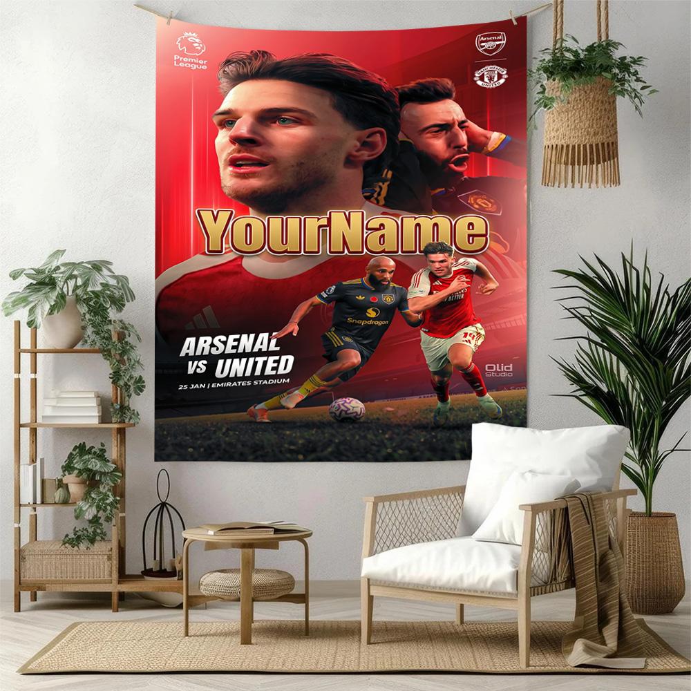 Manchester Custom Your Name Wall Decor Tapestry Art For Pet Memorial Birthdaywedding Party Backdrop Family Gift