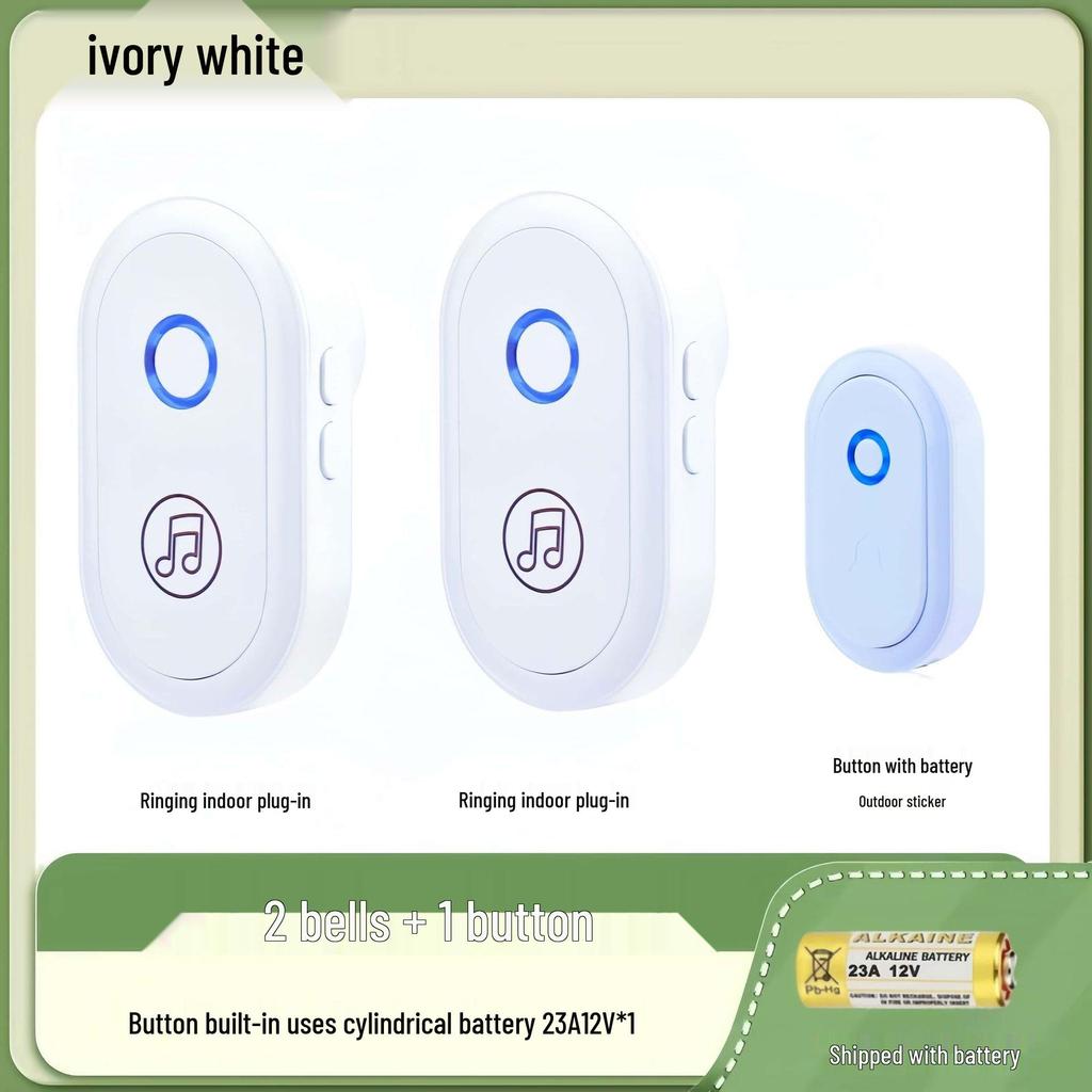 Long-Range Home Wireless Doorbell with Dual Receivers and Remote Control for Seniors