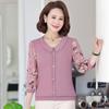 Spring and Autumn Mother's Sleeve T-shirt Fashion Middle-aged and Elderly Women's Western Style Belly-covering Bottoming Shirt Top