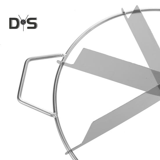 Pancake Cutter Stainless Steel Pie Slicer Rust Proof Cake Divider with Side Handle 6 Grids Pie Cutter Press for Baking