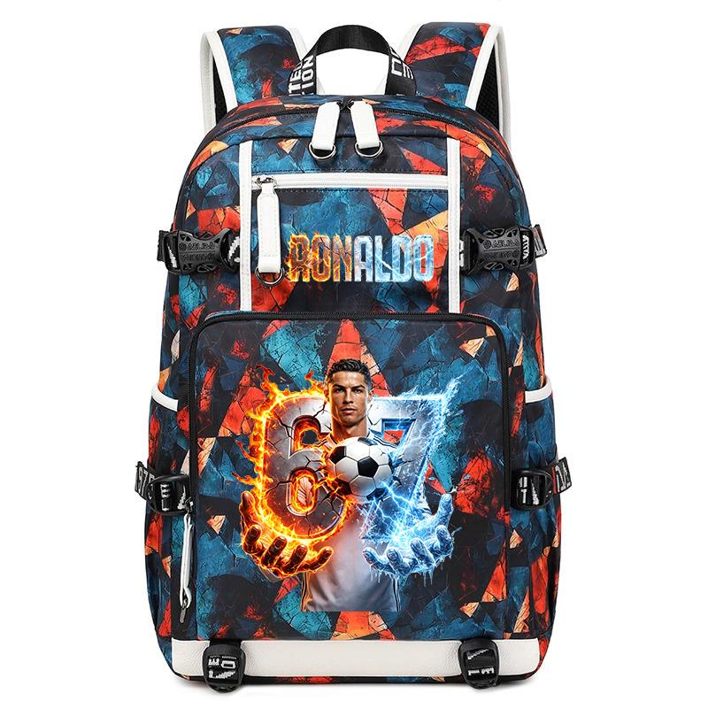 CR7 Ronaldo 67 Print Grote Rugzak voor Studenten Tieners Kinderen School Reizen Dagrugzak
