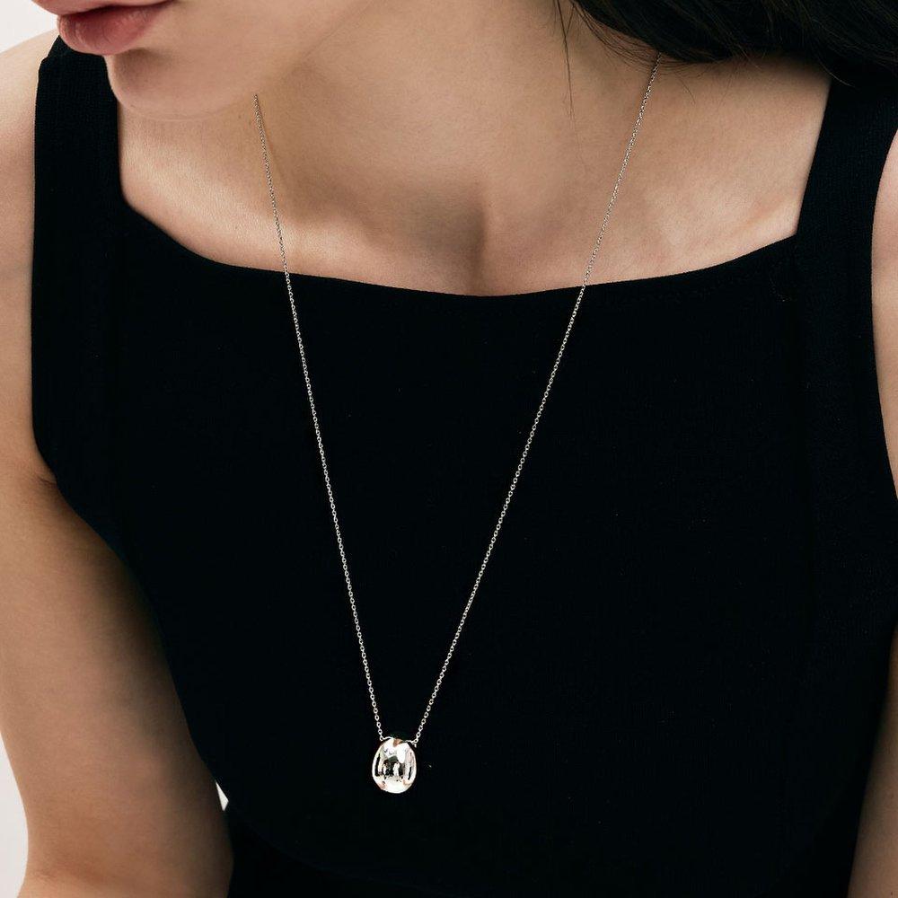 Bold Egg Pendant Long Necklace
