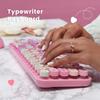 Perixx Bluetooth Wireless Mini Keyboard and Mouse Retro Round English Layout PERIDUO-802PK Set, Keys, Pink,