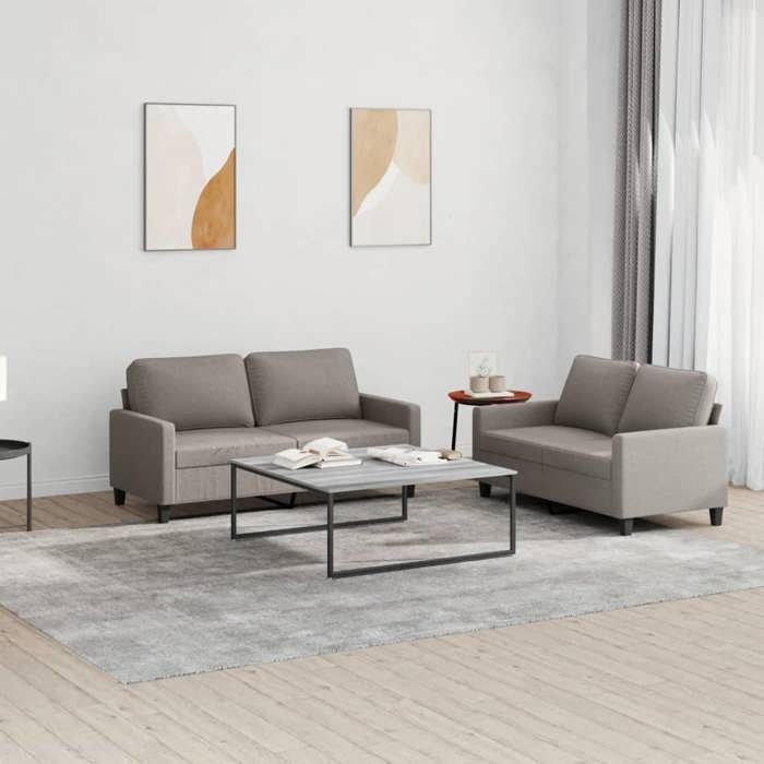 VidaXL Sofa Set with 2 Pcs Cushions, Sofas with Armrests and Backrest, Furniture Set, Living Room Furniture 3201451