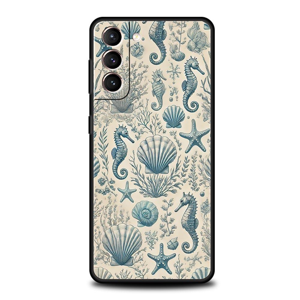 Blue Ocean Fish Phone Case for Samsung Galaxy S26 S25 S24 S23 S22 S20 S21 FE Ultra S25 Edge Plus 5G Soft TPU Cover Fundas Capas