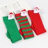 Cartoon Santa Christmas Stockings for 6-10Y Children Over the Knee Socks for Little Girls Unisex Winter Striped Socks