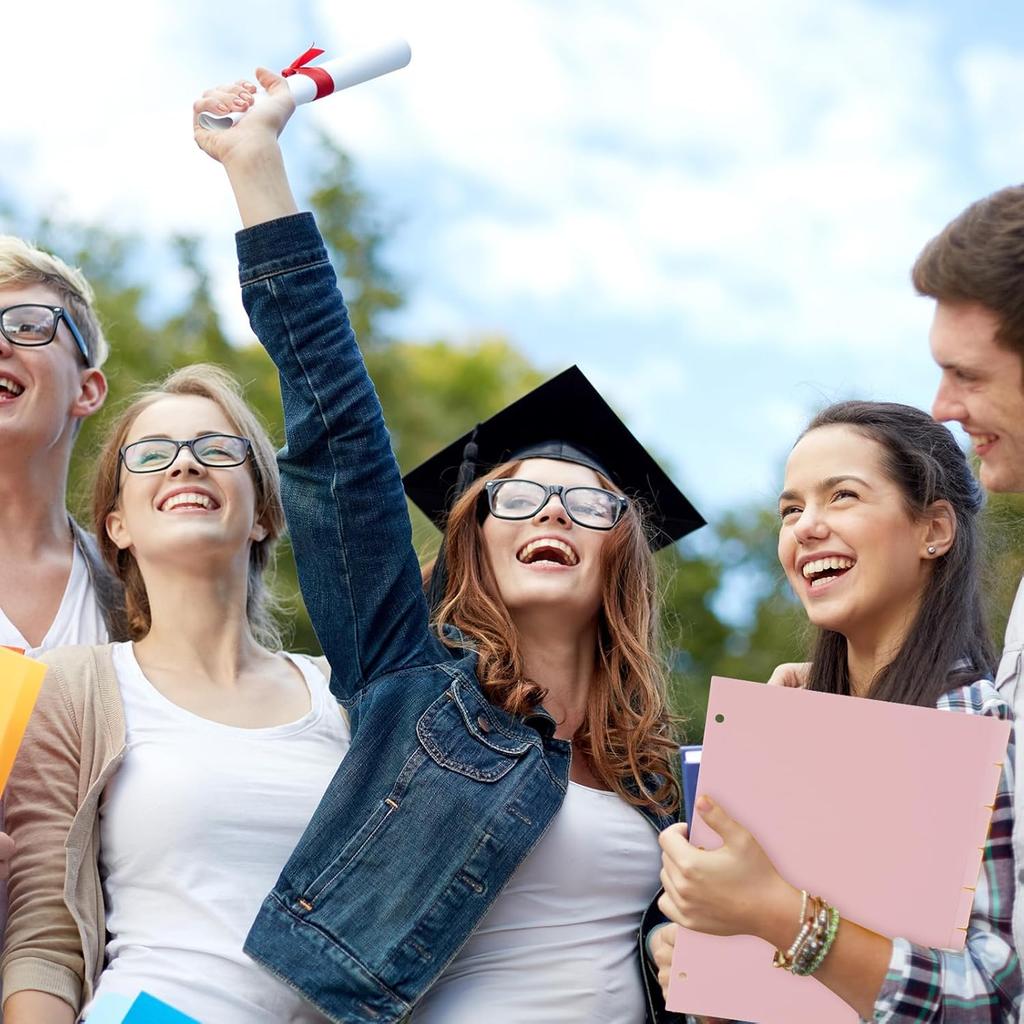 8 Tab Pink Binder Dividers for 3 Ring Binders 8.5 x 11 Inch Binder Dividers with 3 Hole Punched Page Dividers Sturdy Binder Index Dividers for School