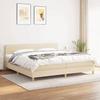 Maison Exclusive - Bed Slat Base with Cream Mattress 200x200 Cm Fabric