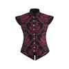 New !!! Adult Men Renaissance Tudor Elizabeth Vest Costume Pirate Colonial Red And Gold Brocade Jerkin Vest Costume Custom Made