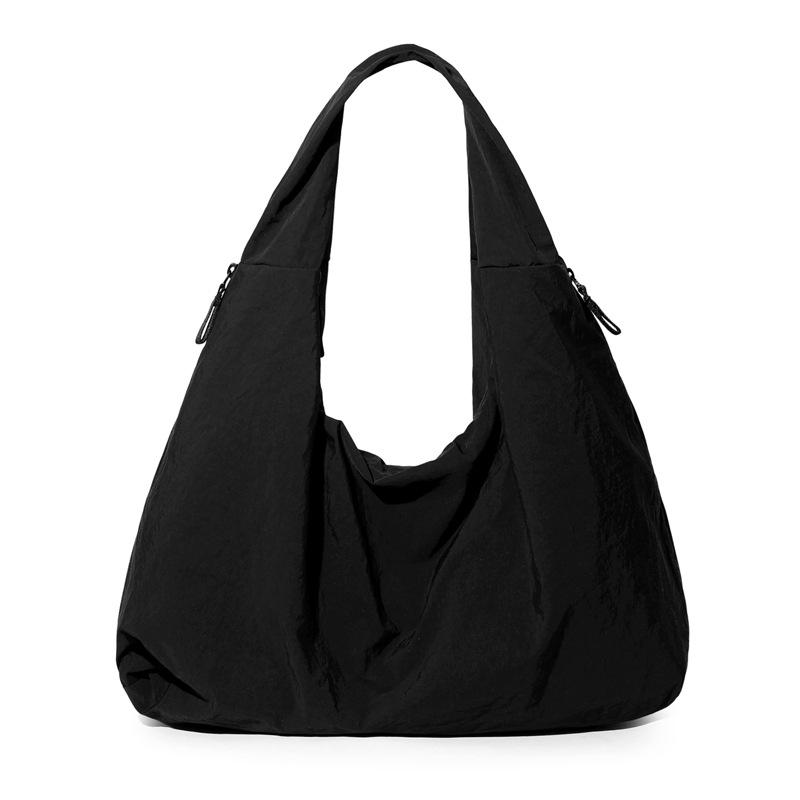 

Женская однотонная сумка через плечо большой вместимости, студенческая легкая сумка-кроссбоди, нейлоновая сумка, сумка через плечо чёрный