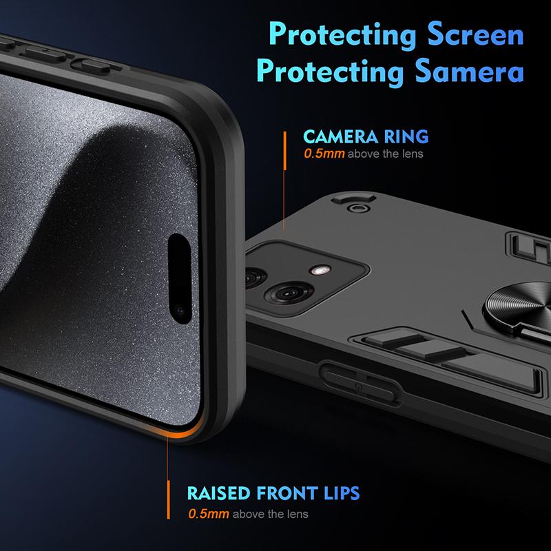 Shockproof Hard Armor Cover Case For Motorola Moto G82 G84 G85 Moto G84 Moto G85 Car Magnetic Ring Holder Cover