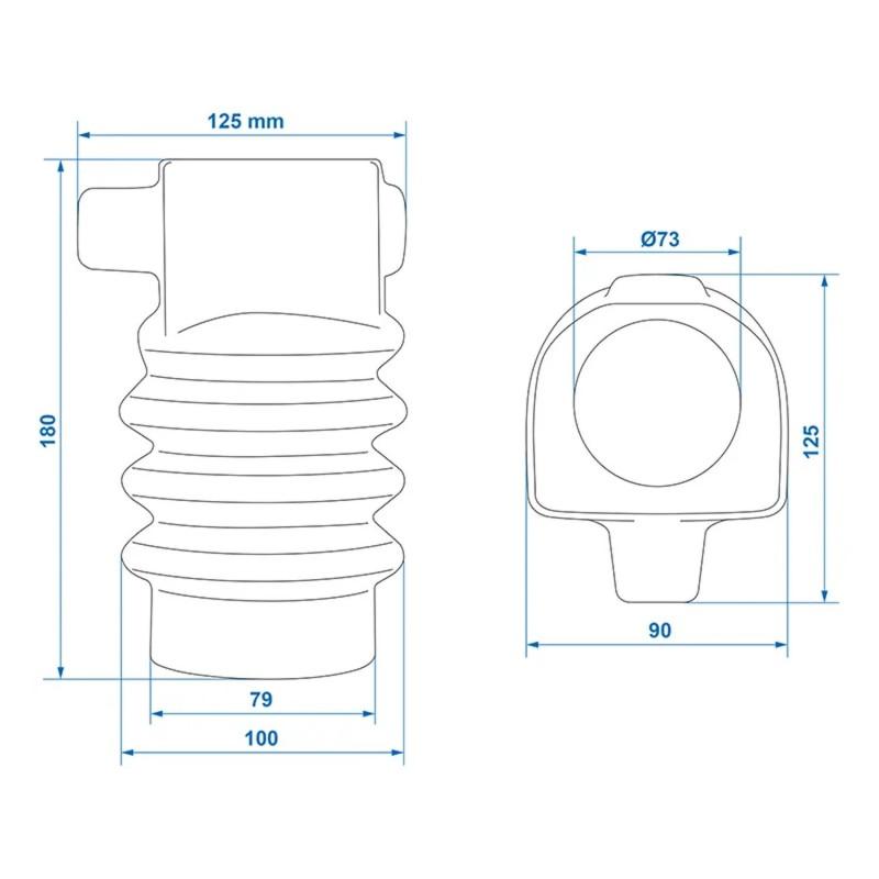 Traction Hook Rubber Sleeve Black Suitable For Knott Avonride KFG35 Ifor Williams 3500kg Coupling Hitch Bellows P00873