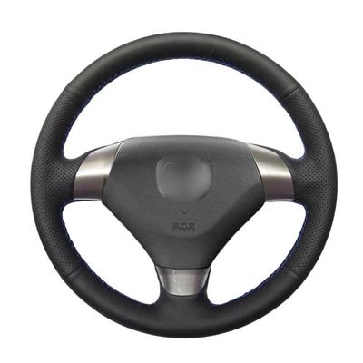Black Artificial Leather Hand-stitched No-slip Car Steering Wheel Cover for Honda Accord 7 Coupe 2003-2007 (3-Spoke)