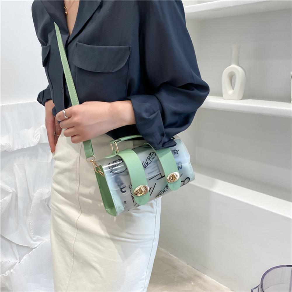 

Transparent Shoulder Bag Handheld Crossbody Bag Casual Jelly Bag Women