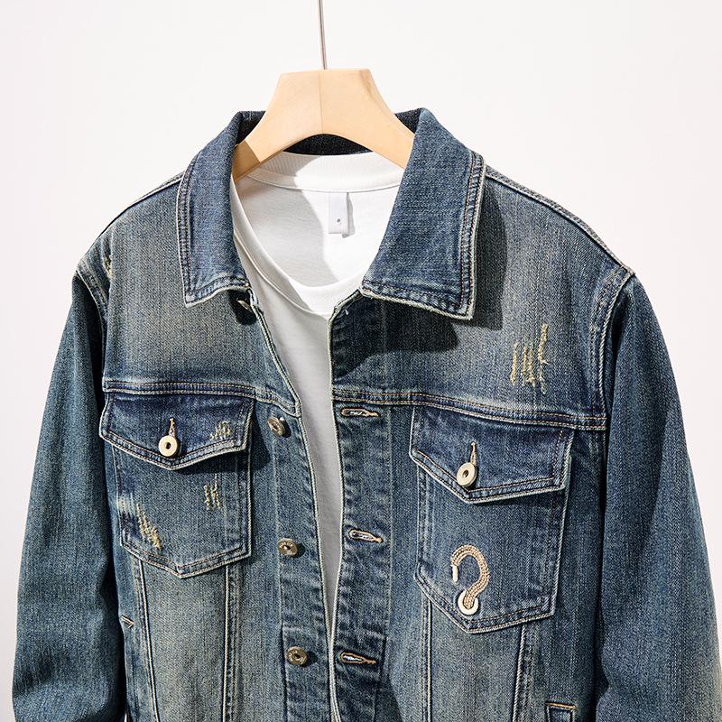 Men's Autumn Blue Fashion Versatile Slim Fit Denim Jacket