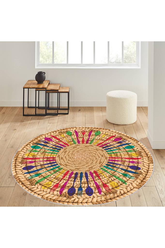 Rovigo Home Washable Round Printed Carpet RHM7059-SD334