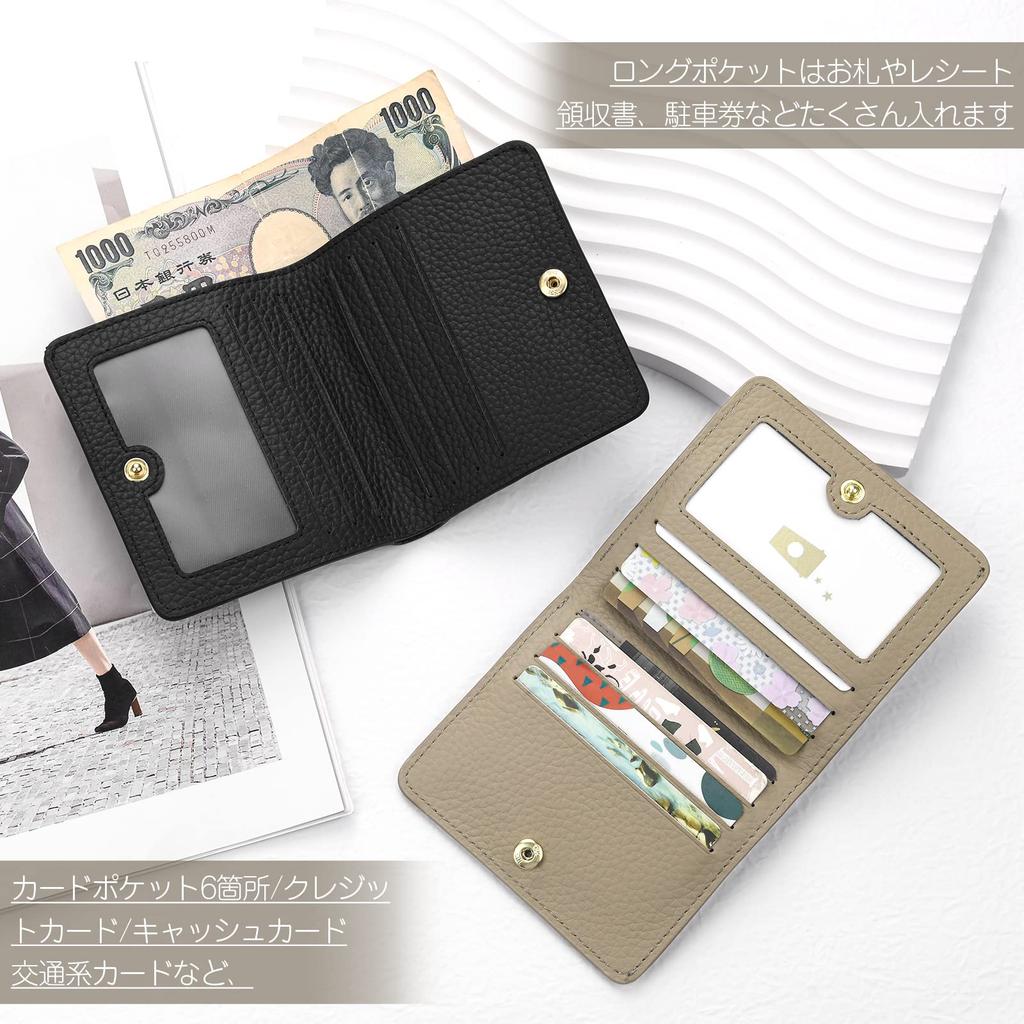 Dockii Women's Wallet with Coin Purse, Mini Wallet, Easy To Use, Popular, Small, Slim, Ultra-Thin, Card Slots, Large Capacity, Genuine Leather,