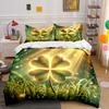 Golden Clover Decor Set Bedding Set with 1 Duvet Cover 2 Pillowcases Single Double King Queen, Gift