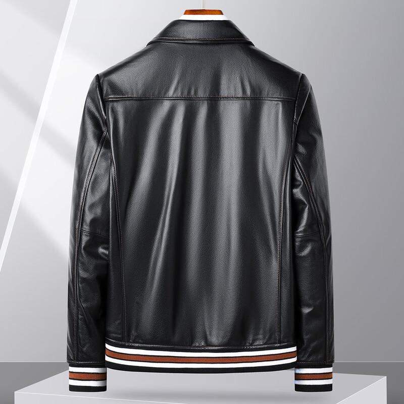 Futing Men's Genuine Sheepskin Slim Fit Motorcycle Leather Jacket