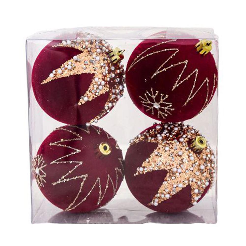 Exquisite Flocking Ball Christmas Ornaments  Perfect for Wedding Ceremony Decoration  Home Garden Hanging Decor
