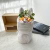 Decoration Woven Artificial Fake Flower Simulated Handwoven Yarn Simulation Rabbit Christmas Thread Knitted Flowers Bouquet