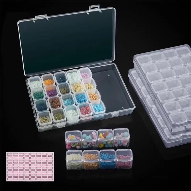 28 Slots Adjustable Plastic Storage Box Storage Box Case For Jewelry Diamond Embroidery Craft Bead Pill Holder Storage Tool