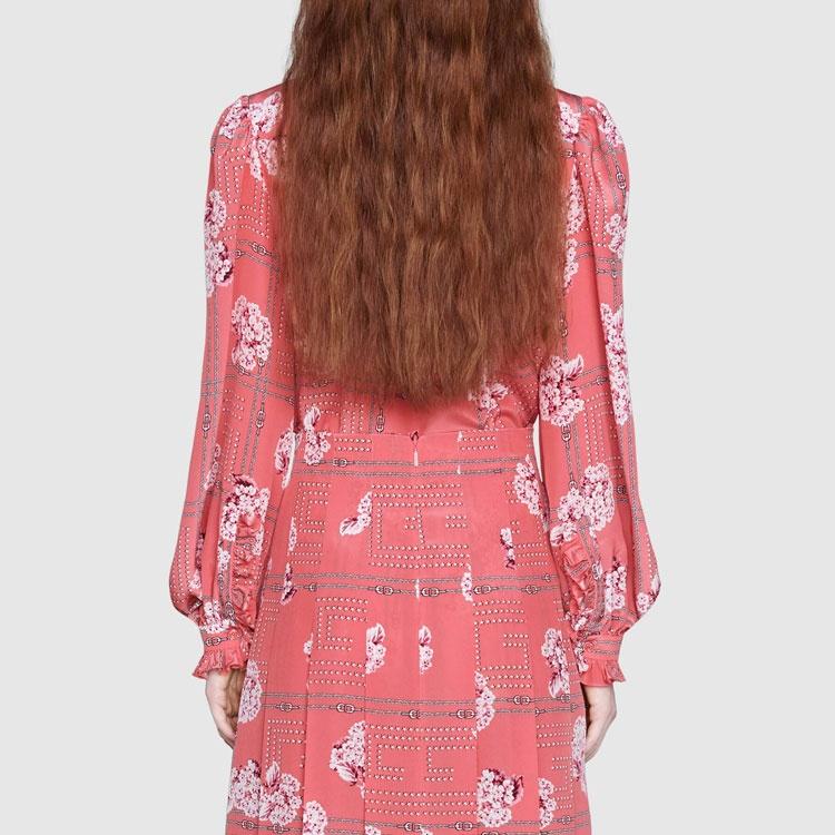 GUCCI Shirts Women's Pink Stand Collar Moderate Other 664440-ZAGVZ-5841