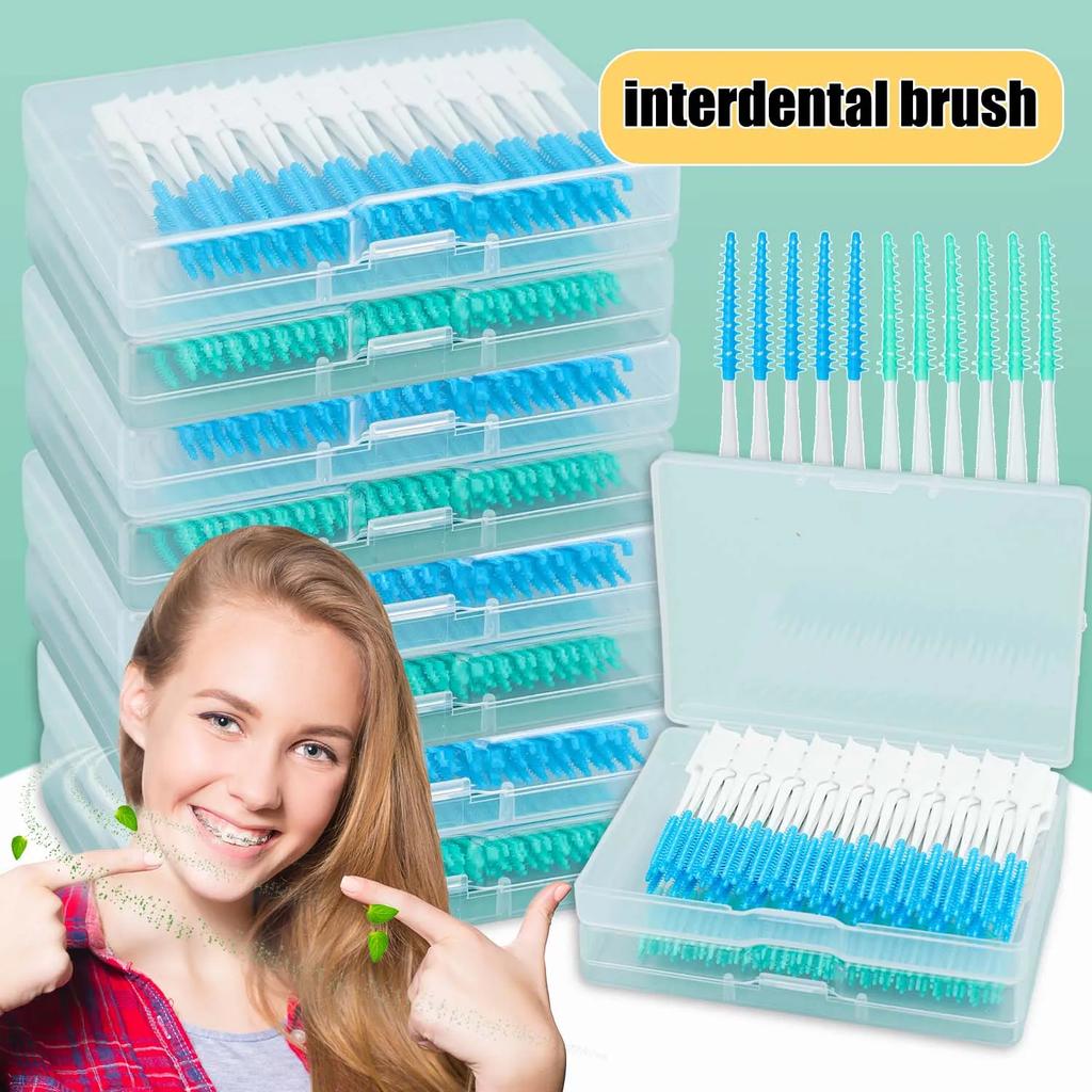 20/500pcs Disposable Soft Rubber Interdental Brush Teeth Cleaning Tool Dental Cleaning Between Toothbrush Oral Hygiene Care Tool