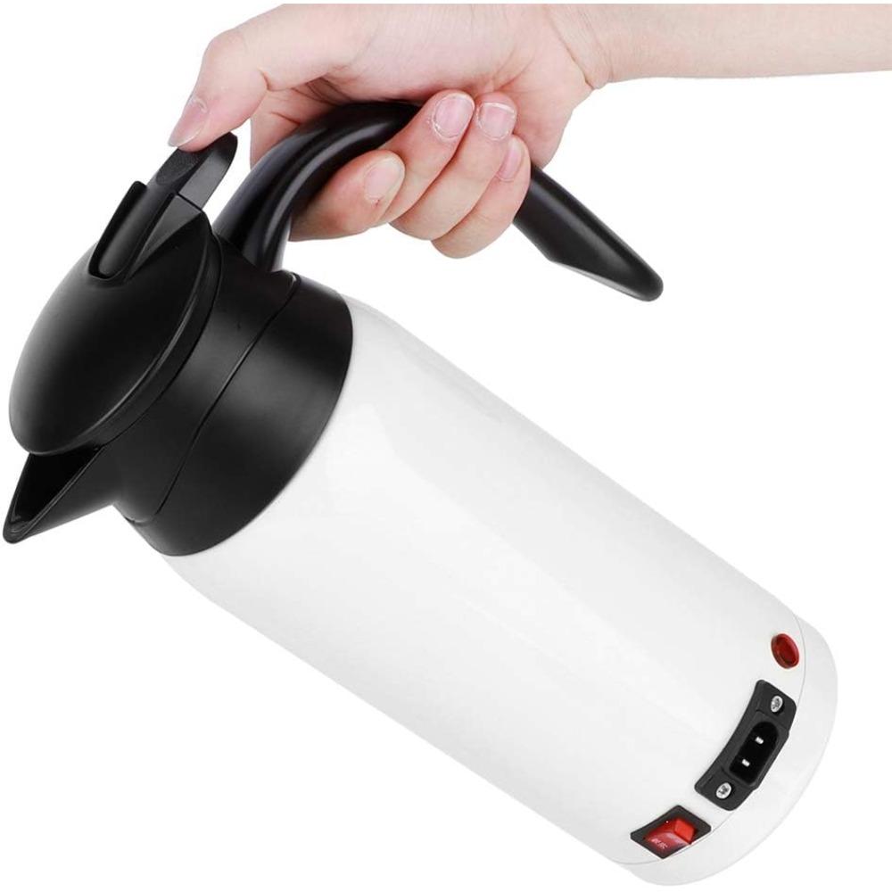 Tea Kettle Electric, 800Ml Car Kettle Hot Water Kettle Electric, For Car, Traving Caming, 10.6X6.7X3.8In(White)