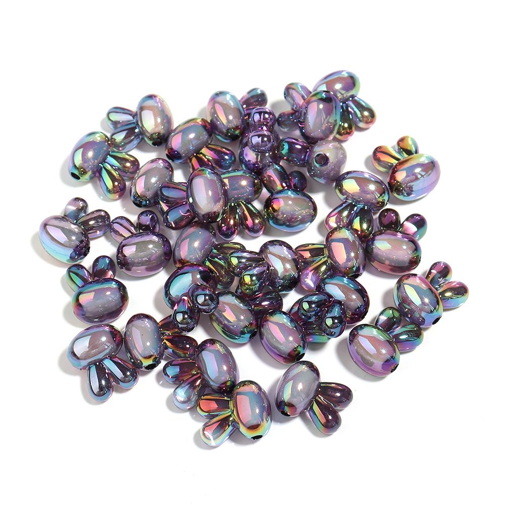 

10pcs Acrylic Plated Color Beads Black Straight Hole Medium Beads For Jewelry Making DIY Bracelets Necklace Keychain Accessories