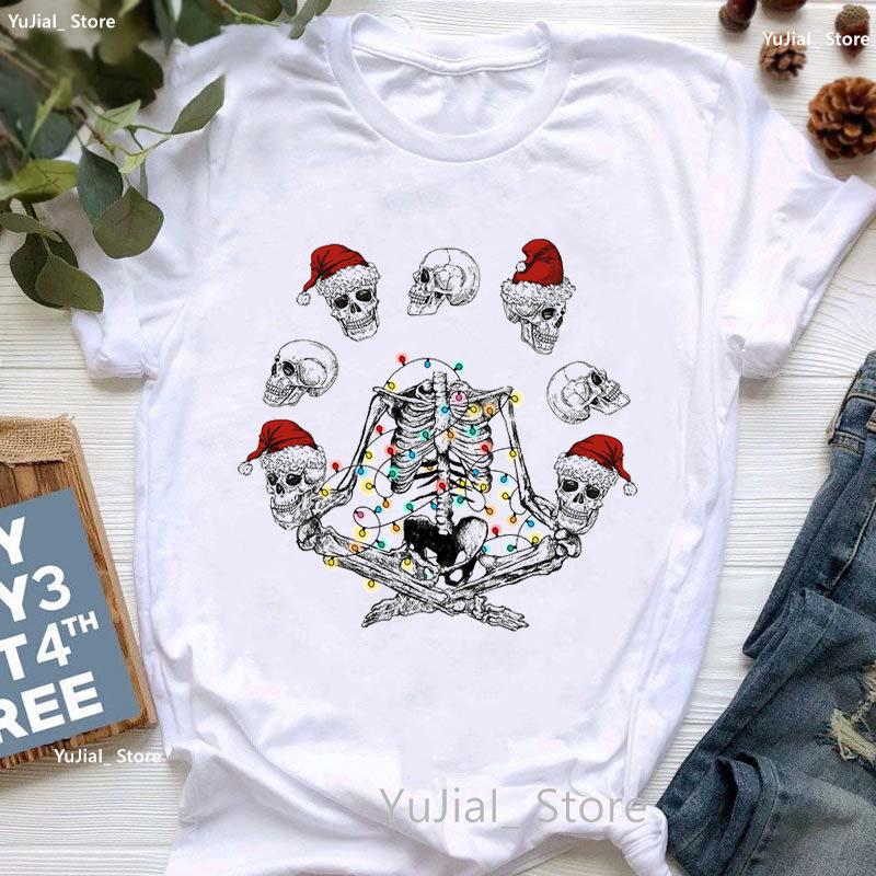 Santa Claus Riding A Dolphin Print Tshirt for Girls White Casual Christmas Gift Tshirt Fashionable Shortsleeved Tshirt Women